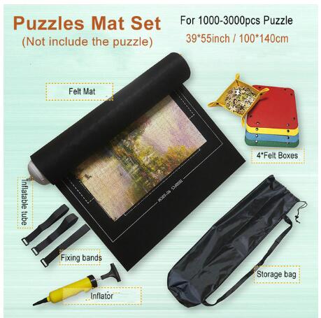 Puzzles Mat Jigsaw Roll Felt Mat Play Mat Large For Up To 3000 Pieces Puzzle Accessories Portable Travel Crawling Mat Baby Toys