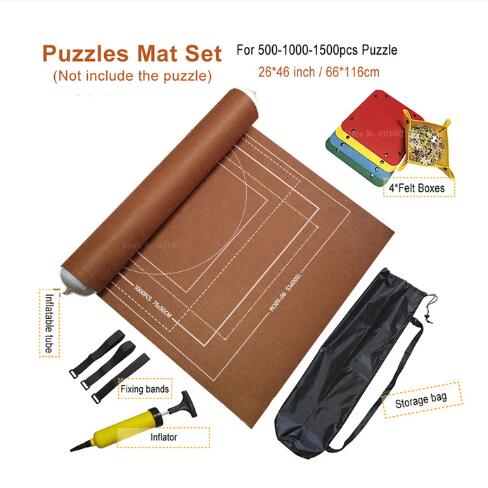 Puzzles Mat Jigsaw Roll Felt Mat Play Mat Large For Up To 3000 Pieces Puzzle Accessories Portable Travel Crawling Mat Baby Toys