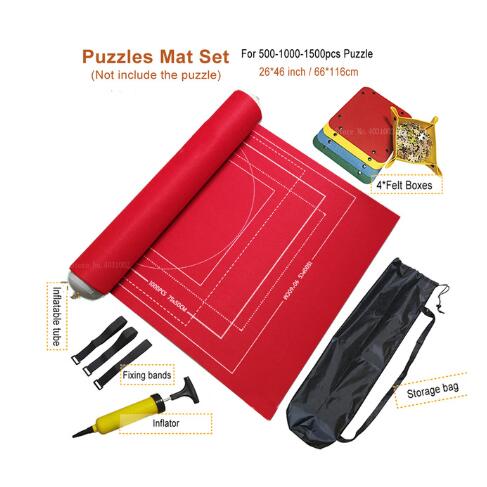 Puzzles Mat Jigsaw Roll Felt Mat Play Mat Large For Up To 3000 Pieces Puzzle Accessories Portable Travel Crawling Mat Baby Toys