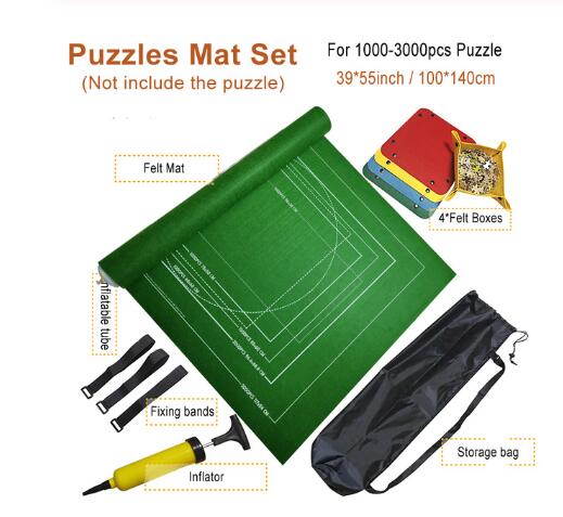 Puzzles Mat Jigsaw Roll Felt Mat Play Mat Large For Up To 3000 Pieces Puzzle Accessories Portable Travel Crawling Mat Baby Toys