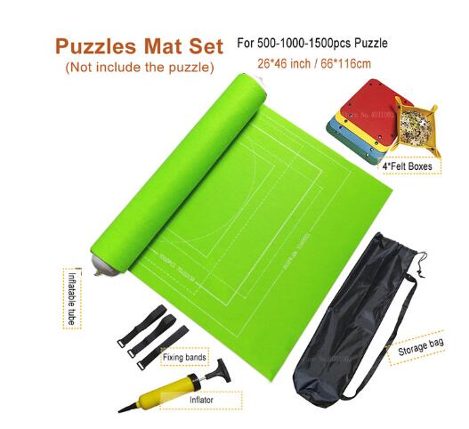 Puzzles Mat Jigsaw Roll Felt Mat Play Mat Large For Up To 3000 Pieces Puzzle Accessories Portable Travel Crawling Mat Baby Toys