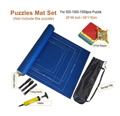 Puzzles Mat Jigsaw Roll Felt Mat Play Mat Large For Up To 3000 Pieces Puzzle Accessories Portable Travel Crawling Mat Baby Toys