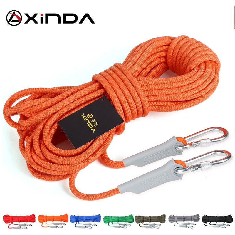 XINDA 10M Professional Rock Climbing Cord Outdoor Hiking Accessories Rope 9.5mm Diameter 2600lbs High Strength Cord Safety Rope